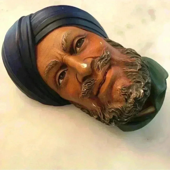 Vintage Bossons Chalkware Sikh bust. Amazing painted detail - Picture 3 of 9
